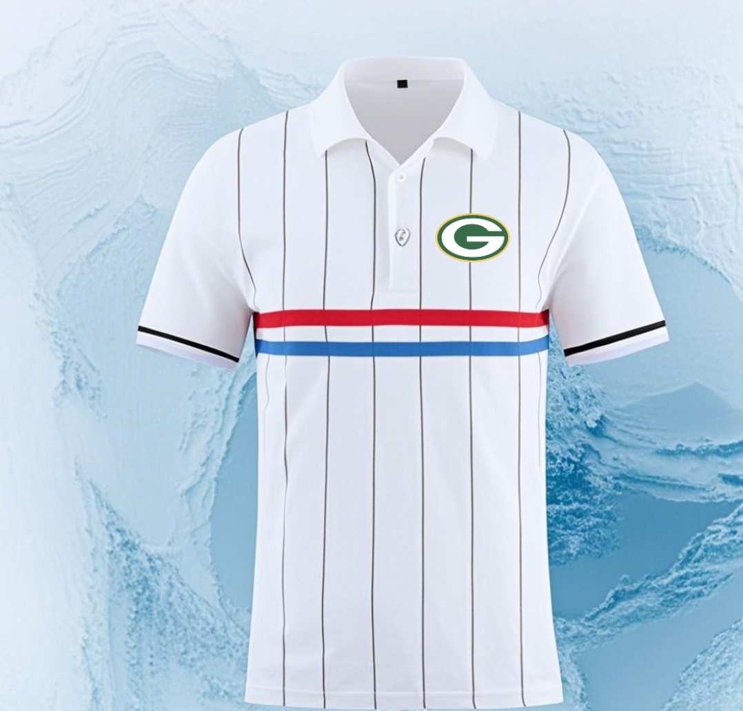 Green Bay Packers white Men 2025 NFL polo T shirt